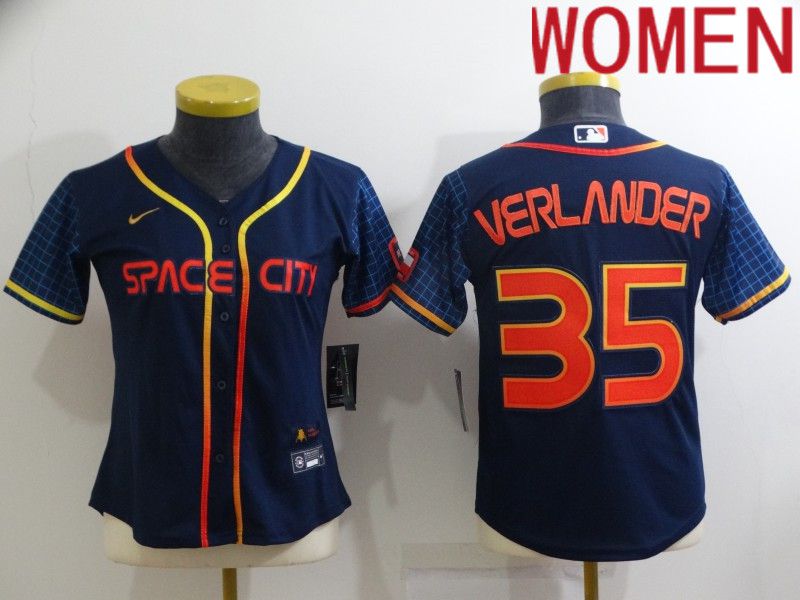 Women Houston Astros #35 Verlander Blue City Edition Game Nike 2022 MLB Jerseys